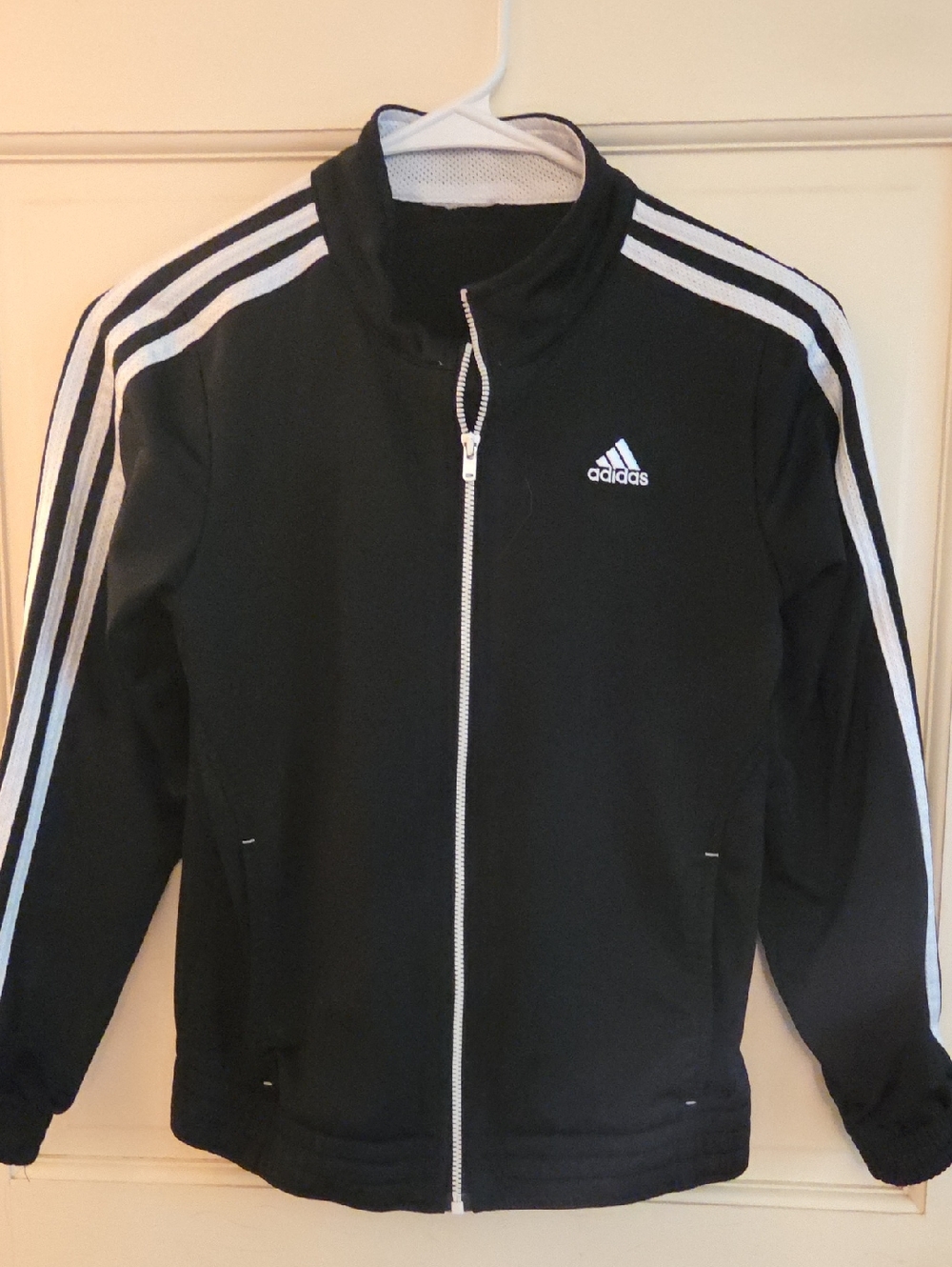adidas Black Track Jacket with White Three-Stripes